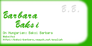 barbara baksi business card